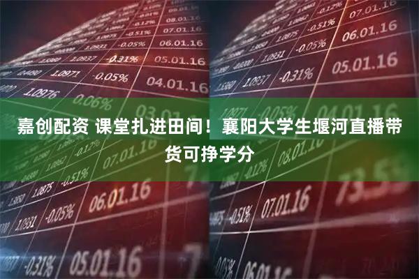 嘉创配资 课堂扎进田间！襄阳大学生堰河直播带货可挣学分