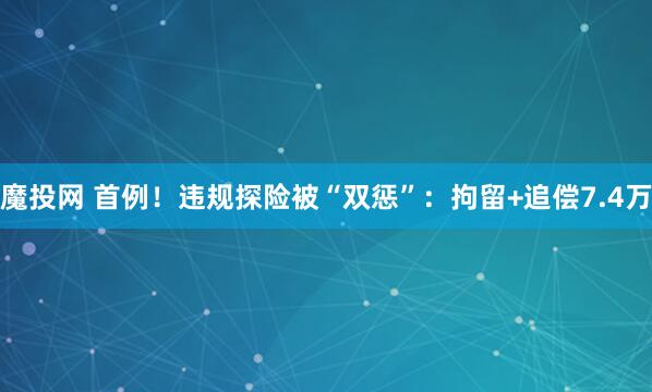 魔投网 首例！违规探险被“双惩”：拘留+追偿7.4万
