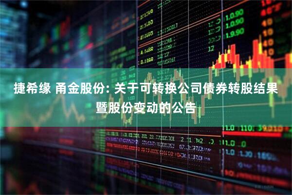 捷希缘 甬金股份: 关于可转换公司债券转股结果暨股份变动的公告