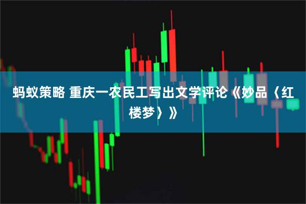 蚂蚁策略 重庆一农民工写出文学评论《妙品〈红楼梦〉》