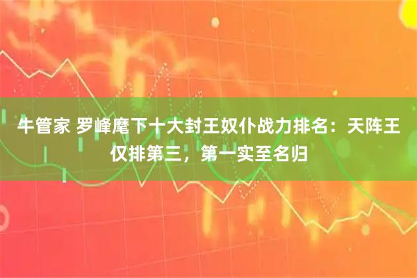 牛管家 罗峰麾下十大封王奴仆战力排名：天阵王仅排第三，第一实至名归