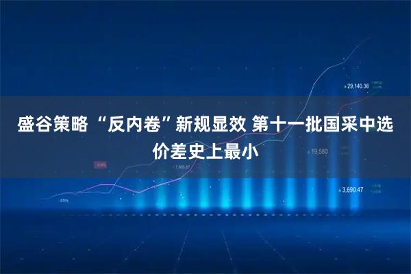 盛谷策略 “反内卷”新规显效 第十一批国采中选价差史上最小